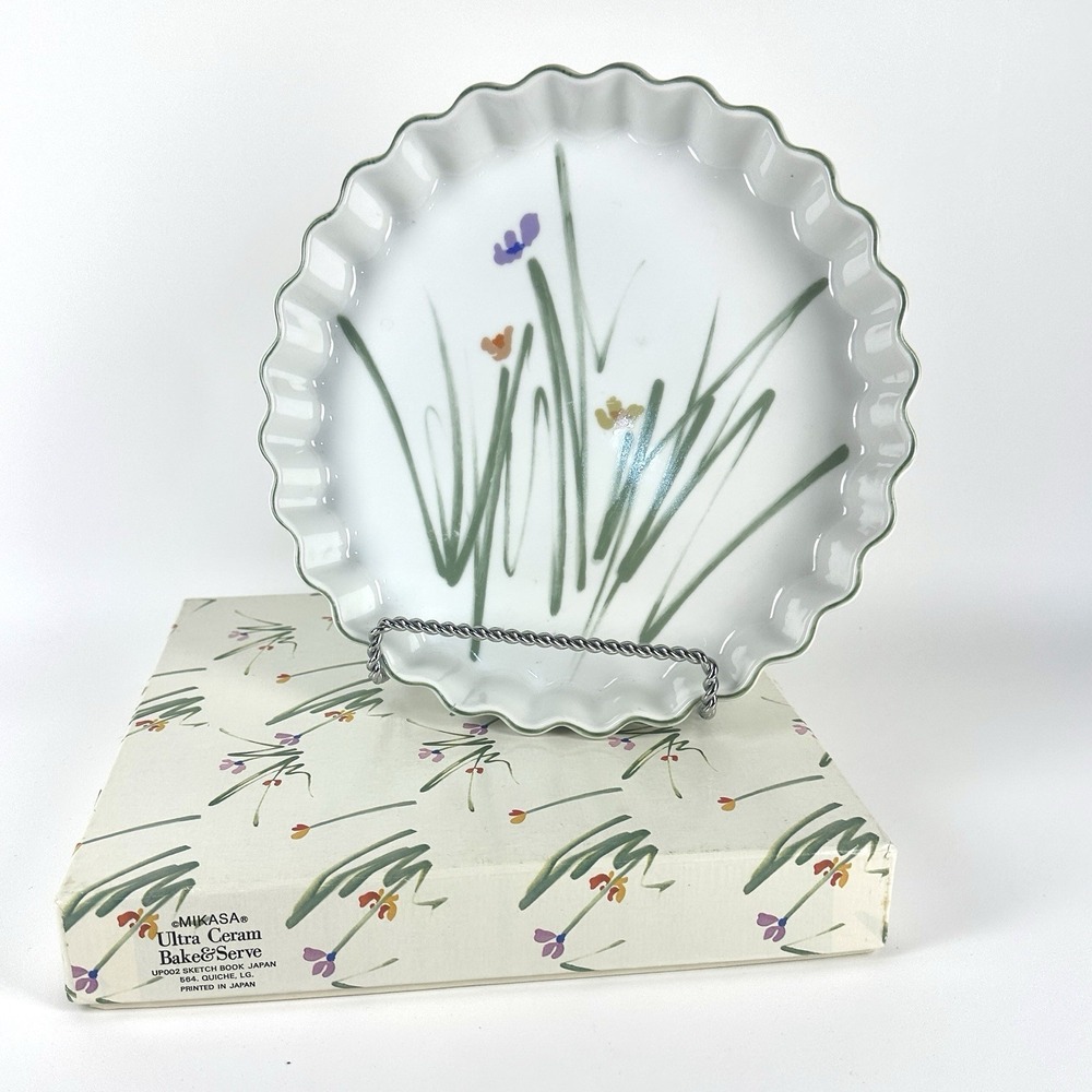 Bob Van Allen Mikasa Sketch Book Fluted Dish UP002 Bake And Serve With Box